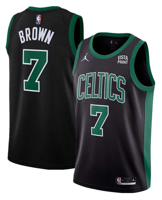 Mens Boston Celtics #7 Jaylen Brown Black Statement Edition Stitched Basketball Jersey Dzhi